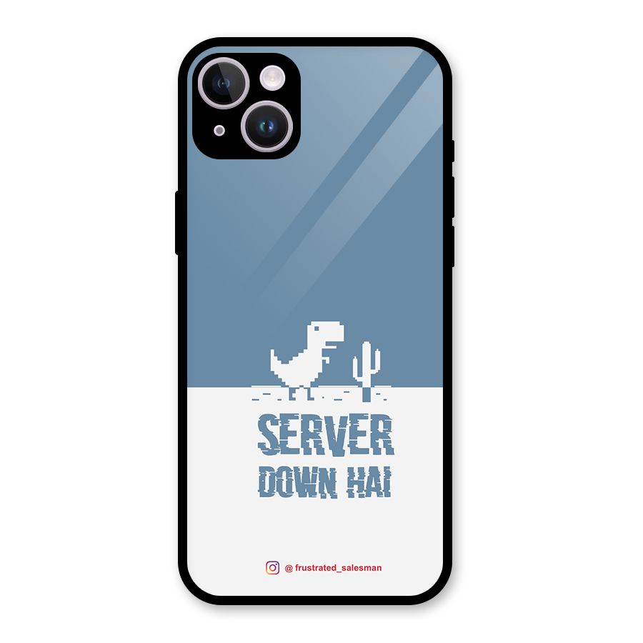 Server Down Hai SteelBlue Glass Back Case for iPhone 14 Plus