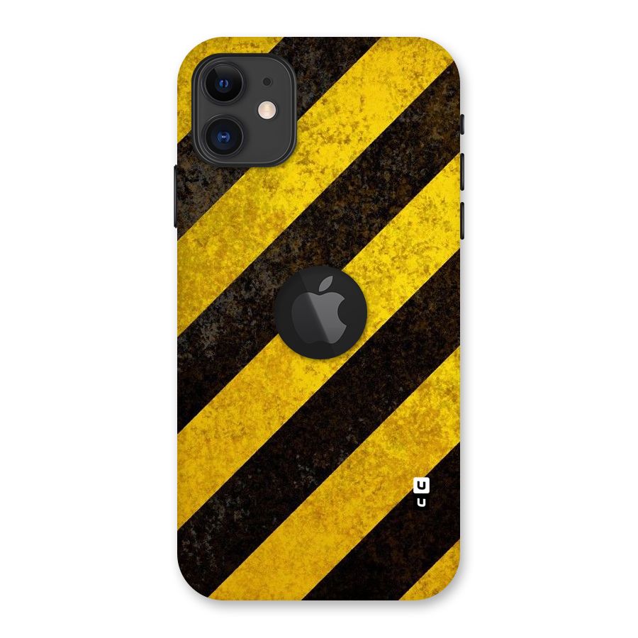 Shaded Yellow Stripes Back Case for iPhone 11 Logo Cut