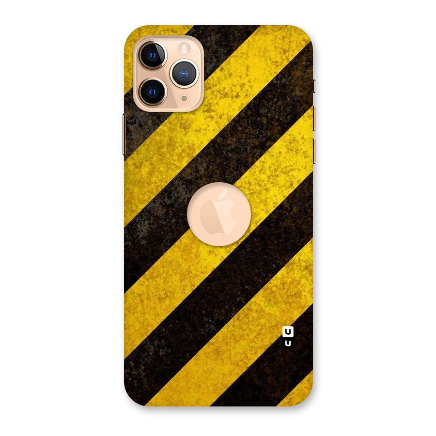 Shaded Yellow Stripes Back Case for iPhone 11 Pro Max Logo Cut