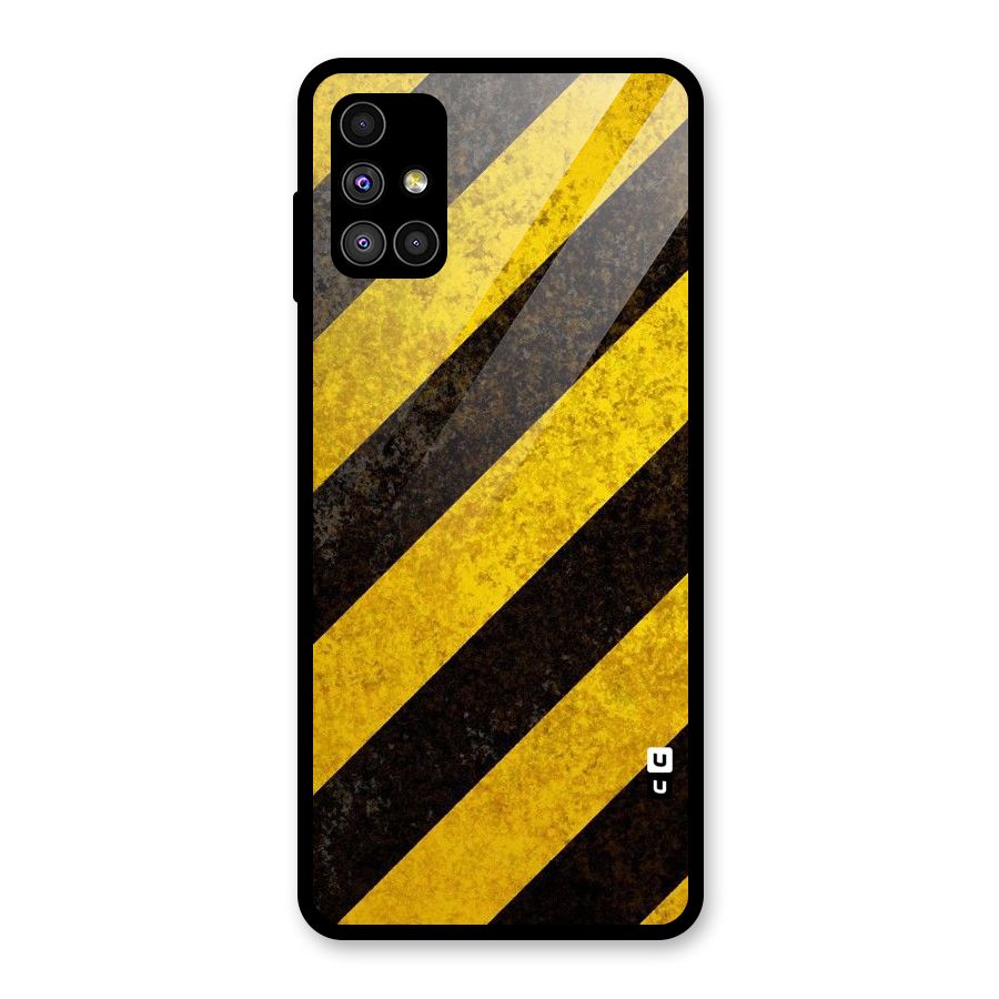 Shaded Yellow Stripes Glass Back Case for Galaxy M51