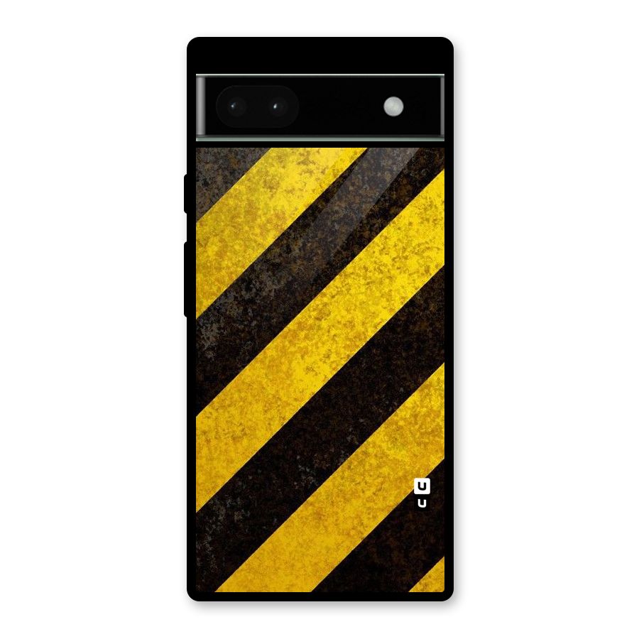 Shaded Yellow Stripes Glass Back Case for Google Pixel 6a