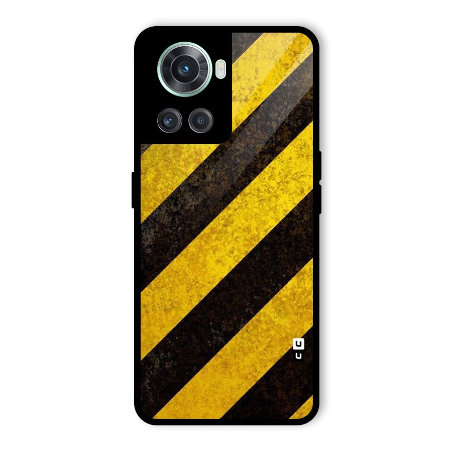 Shaded Yellow Stripes Glass Back Case for OnePlus 10R