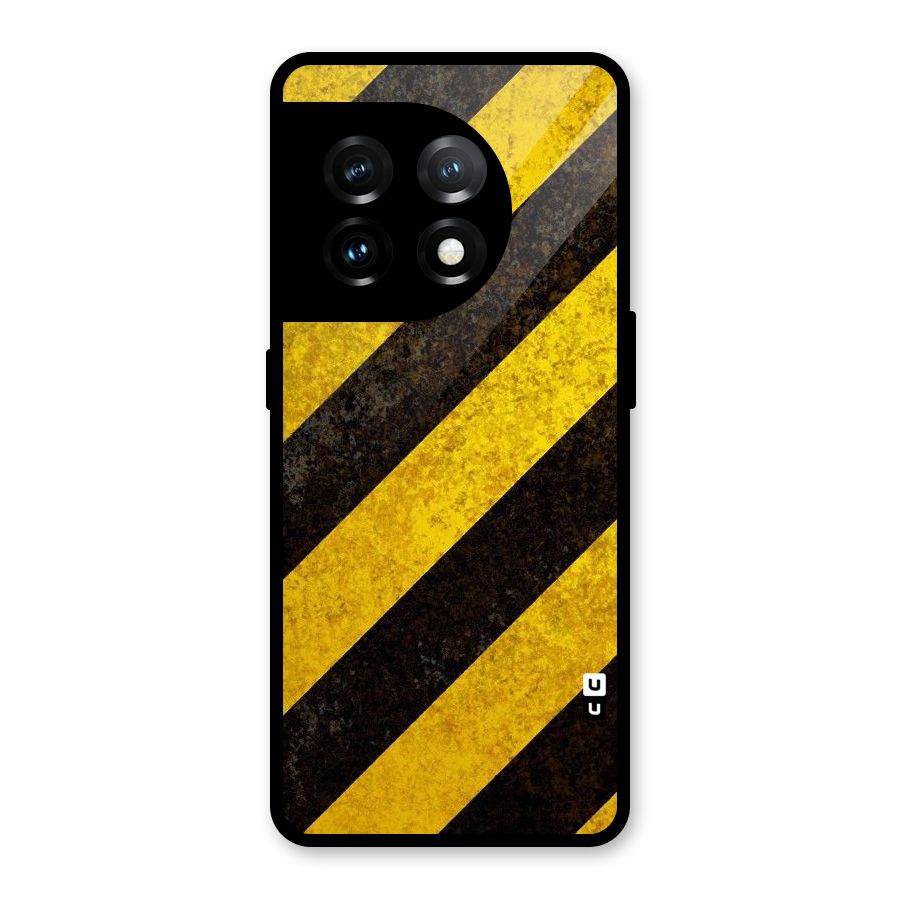 Shaded Yellow Stripes Glass Back Case for OnePlus 11
