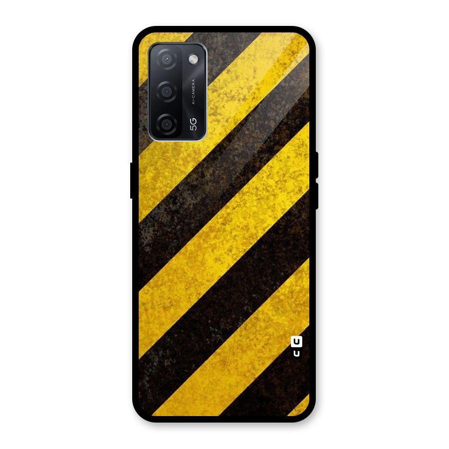 Shaded Yellow Stripes Glass Back Case for Oppo A53s 5G