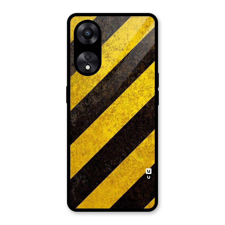 Shaded Yellow Stripes Glass Back Case for Oppo A78