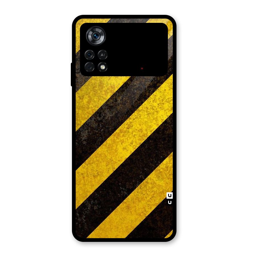 Shaded Yellow Stripes Glass Back Case for Poco X4 Pro 5G