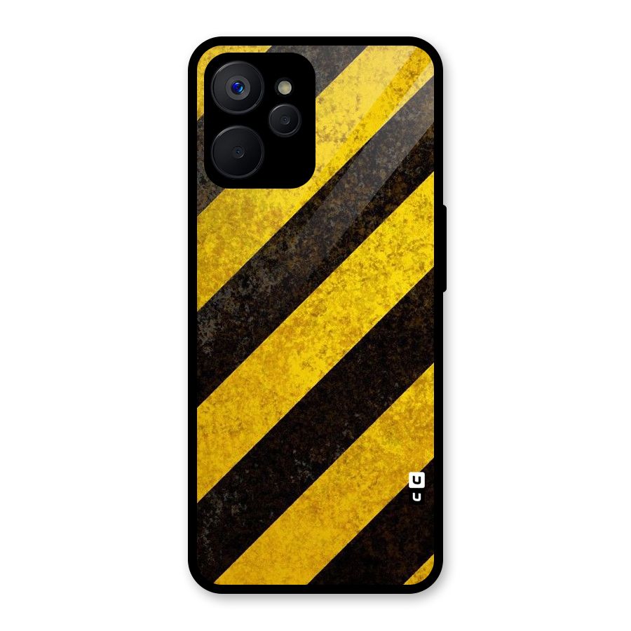 Shaded Yellow Stripes Glass Back Case for Realme 9i 5G