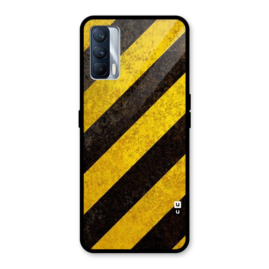 Shaded Yellow Stripes Glass Back Case for Realme X7