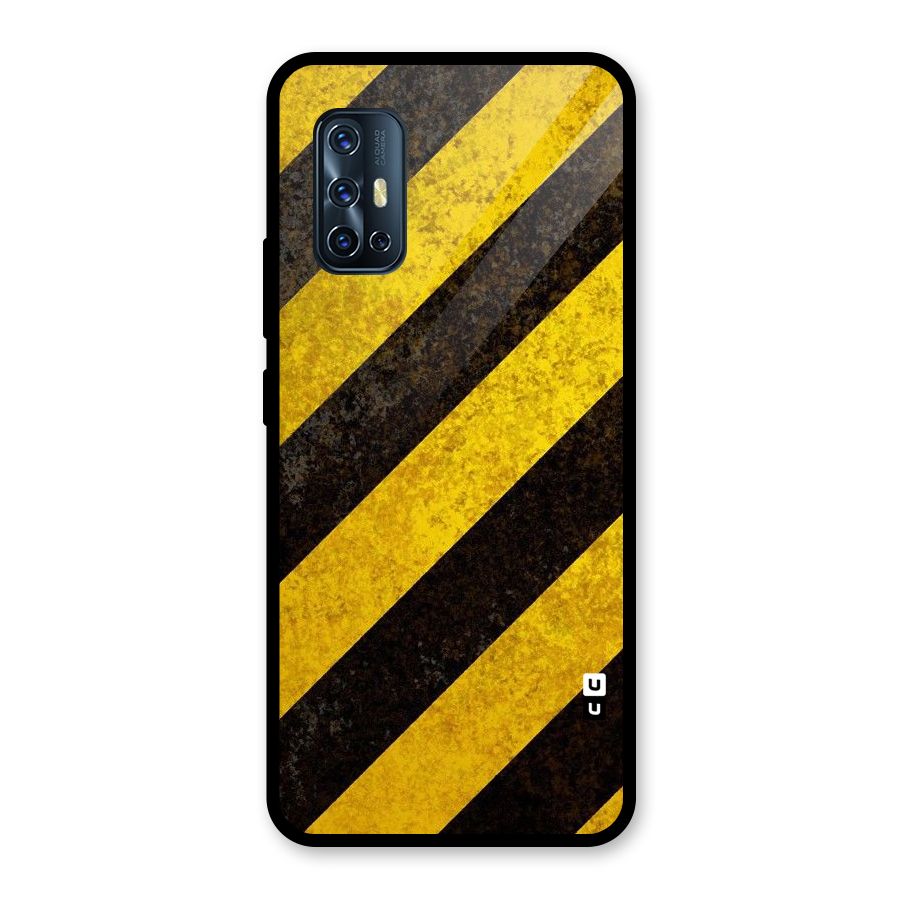 Shaded Yellow Stripes Glass Back Case for Vivo V17