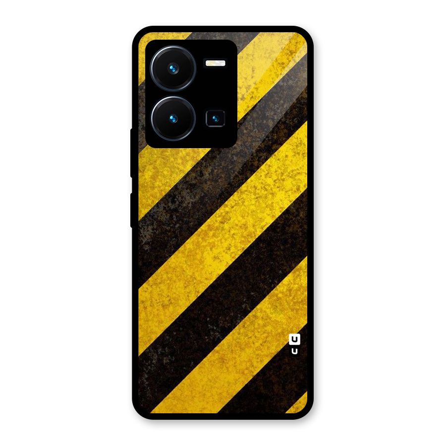 Shaded Yellow Stripes Glass Back Case for Vivo Y35