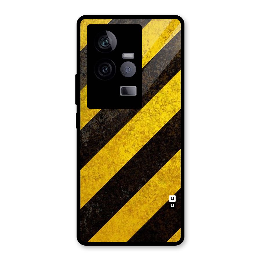 Shaded Yellow Stripes Glass Back Case for Vivo iQOO 11 5G