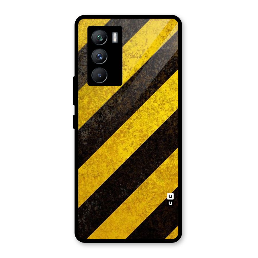Shaded Yellow Stripes Glass Back Case for Vivo iQOO 9 SE