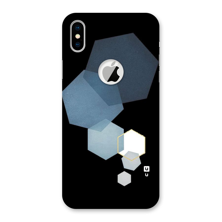 Shades Of Blue Shapes Back Case for iPhone XS Logo Cut