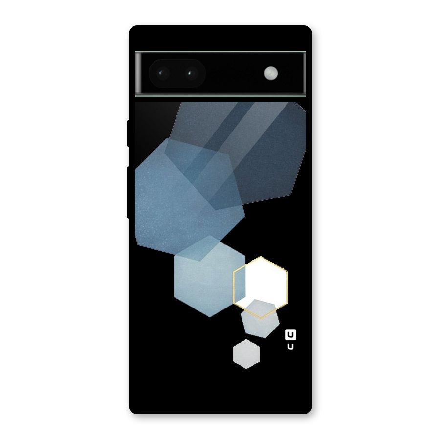 Shades Of Blue Shapes Glass Back Case for Google Pixel 6a