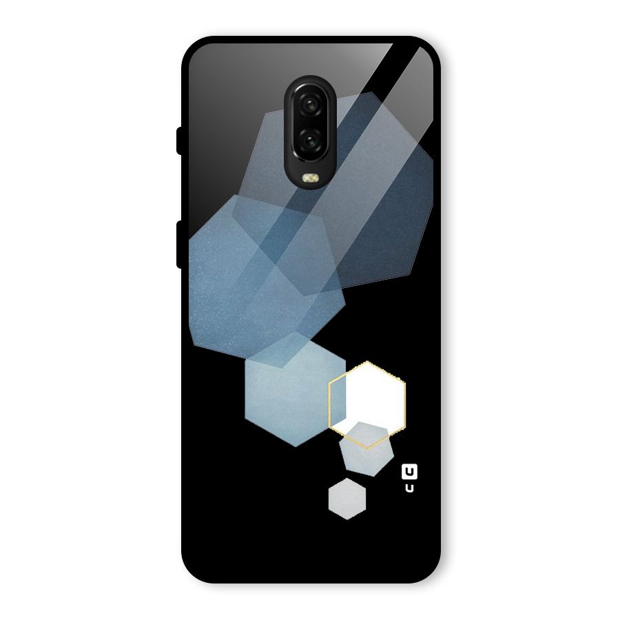 Shades Of Blue Shapes Glass Back Case for OnePlus 6T