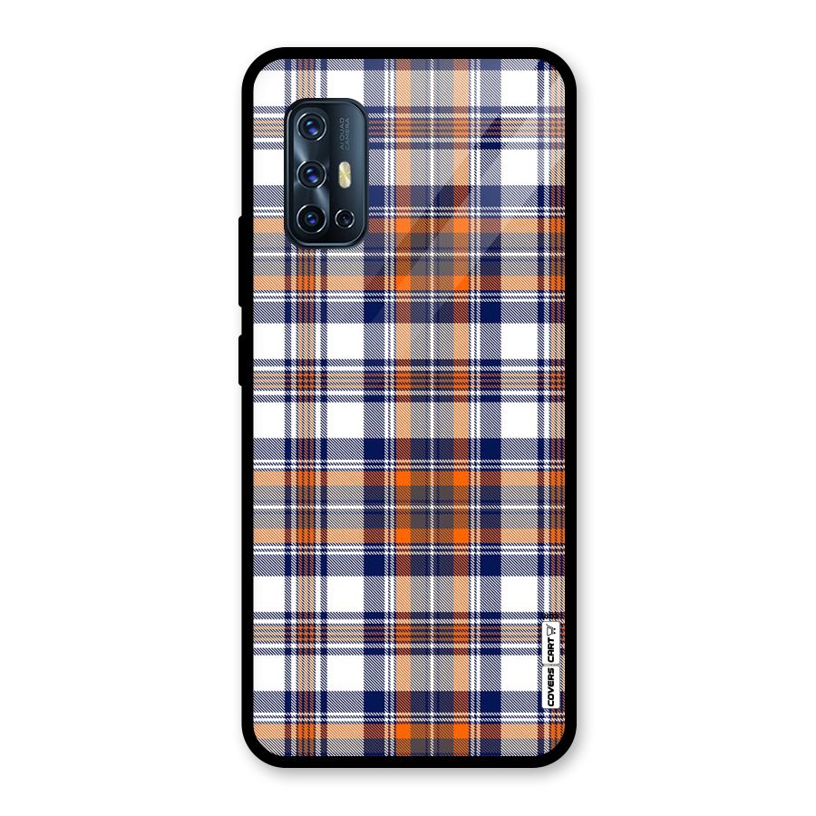Shades Of Check Glass Back Case for Vivo V17