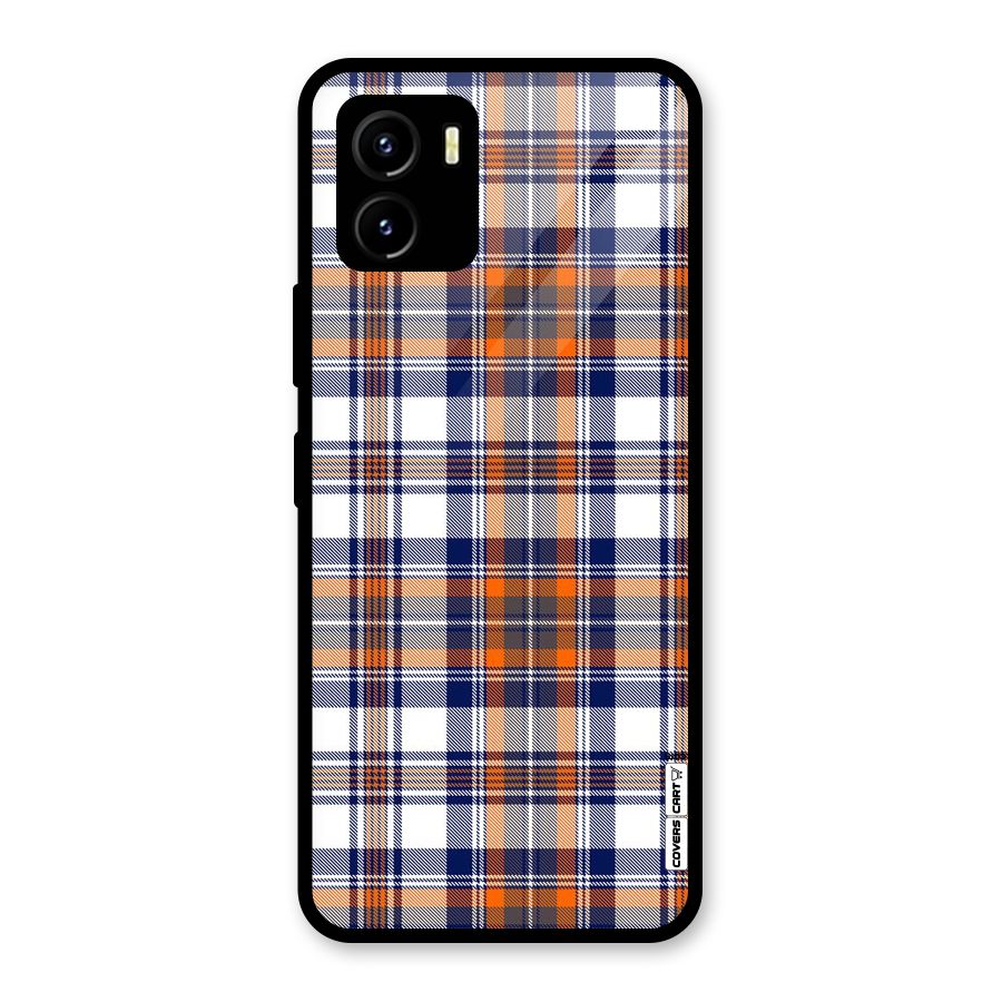 Shades Of Check Glass Back Case for Vivo Y15s