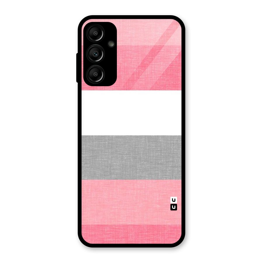 Shades Pink Stripes Glass Back Case for Galaxy A14 5G