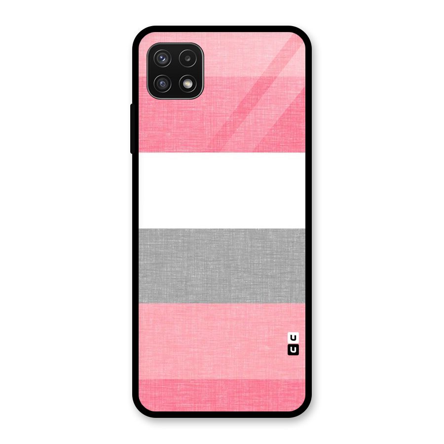 Shades Pink Stripes Glass Back Case for Galaxy A22 5G