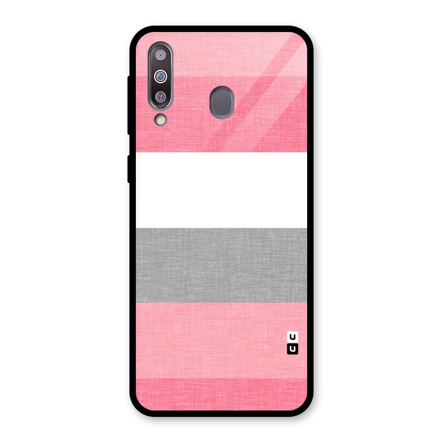 Shades Pink Stripes Glass Back Case for Galaxy M30