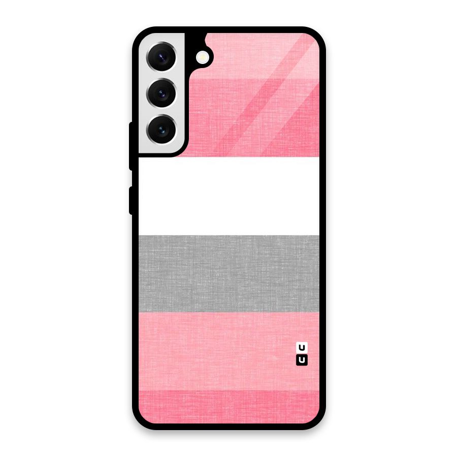 Shades Pink Stripes Glass Back Case for Galaxy S22 Plus 5G