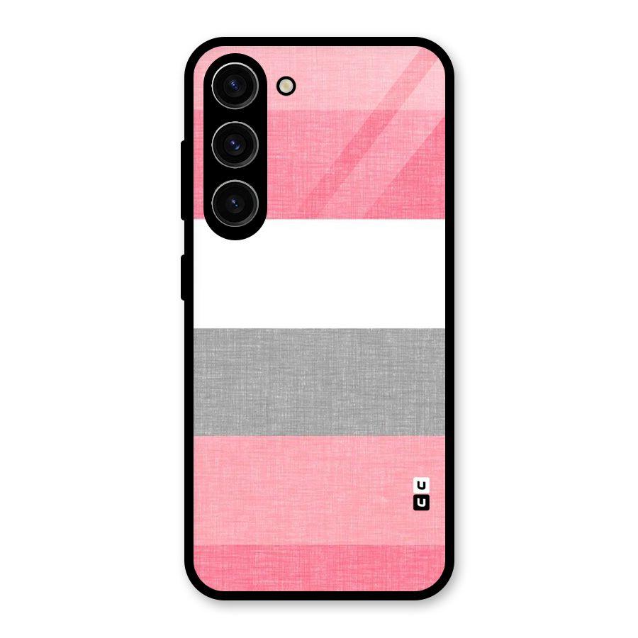 Shades Pink Stripes Glass Back Case for Galaxy S23