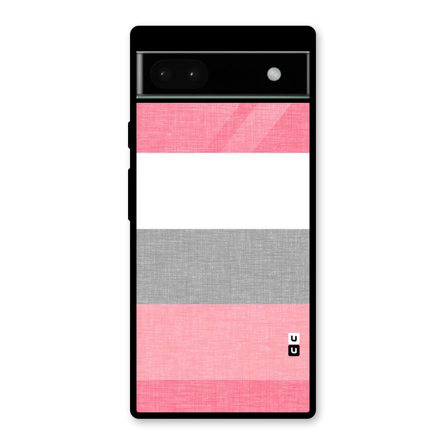 Shades Pink Stripes Glass Back Case for Google Pixel 6a