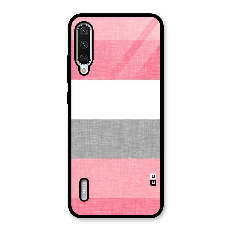 Shades Pink Stripes Glass Back Case for Mi A3