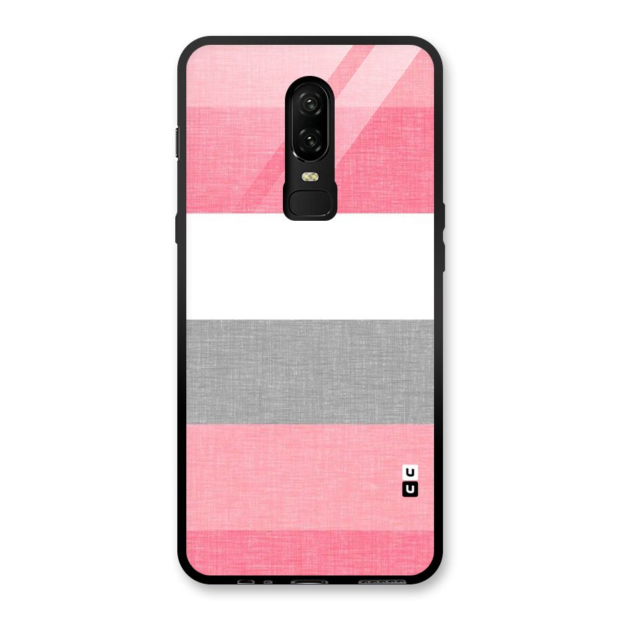 Shades Pink Stripes Glass Back Case for OnePlus 6