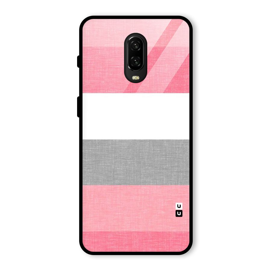 Shades Pink Stripes Glass Back Case for OnePlus 6T
