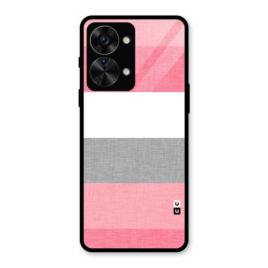 Shades Pink Stripes Glass Back Case for OnePlus Nord 2T