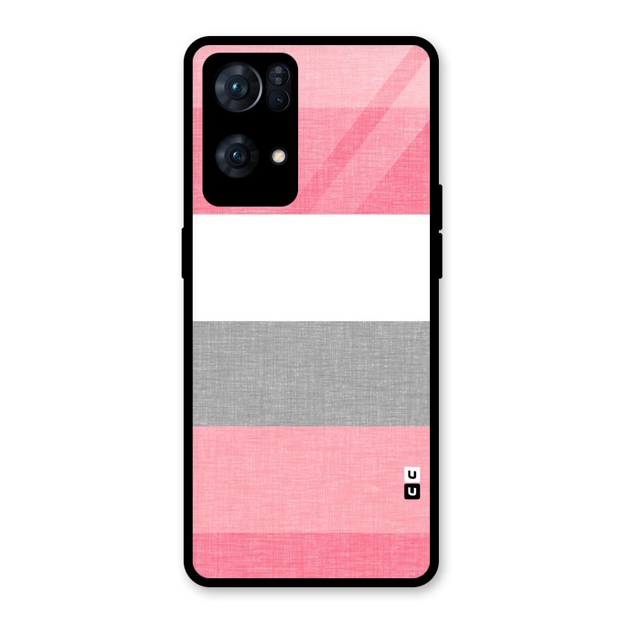 Shades Pink Stripes Glass Back Case for Oppo Reno7 Pro 5G