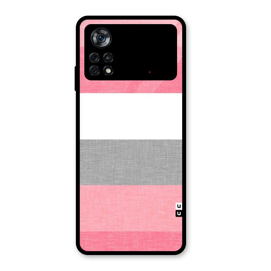 Shades Pink Stripes Glass Back Case for Poco X4 Pro 5G