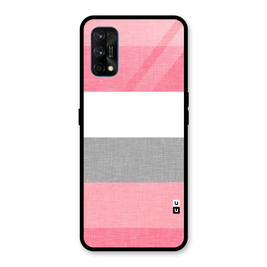 Shades Pink Stripes Glass Back Case for Realme 7 Pro
