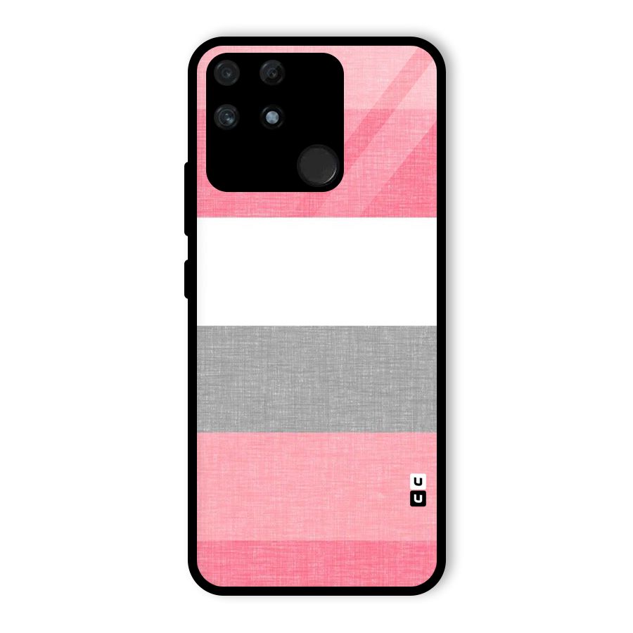 Shades Pink Stripes Glass Back Case for Realme Narzo 50A