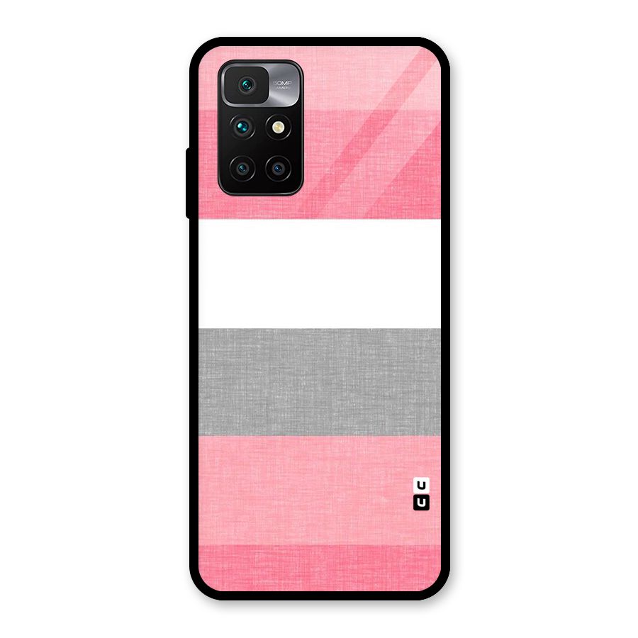 Shades Pink Stripes Glass Back Case for Redmi 10 Prime