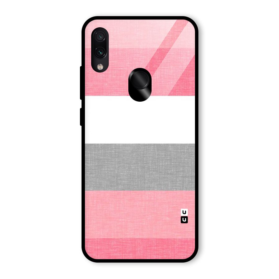 Shades Pink Stripes Glass Back Case for Redmi Note 7