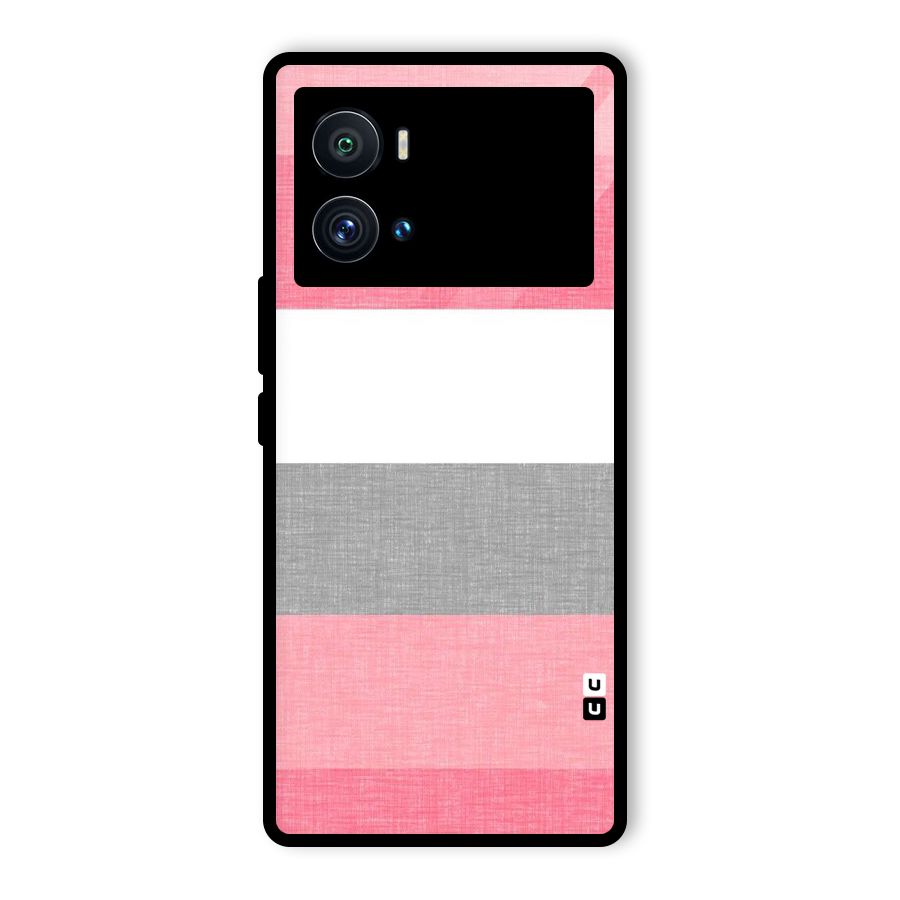 Shades Pink Stripes Glass Back Case for Vivo iQOO 9 Pro