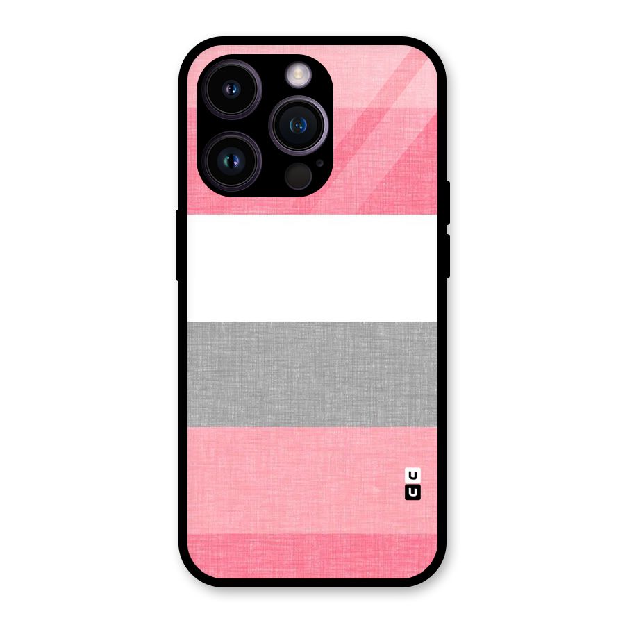 Shades Pink Stripes Glass Back Case for iPhone 14 Pro