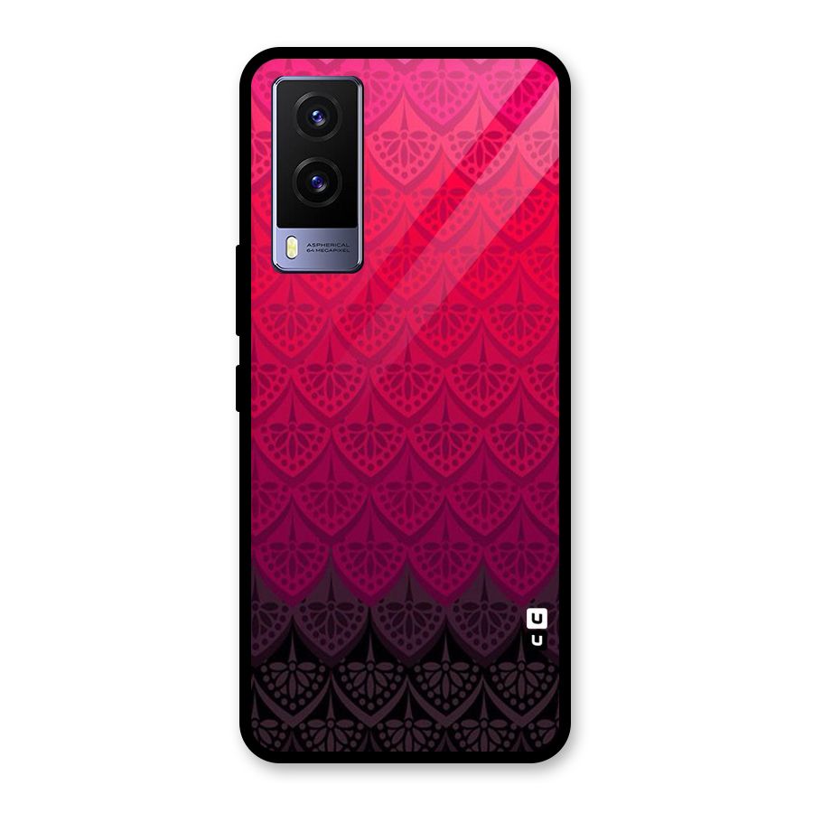Shades Red Design Glass Back Case for Vivo V21e 5G