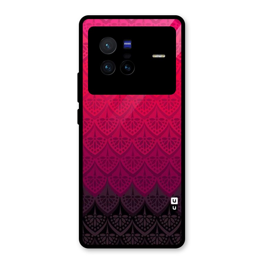 Shades Red Design Glass Back Case for Vivo X80