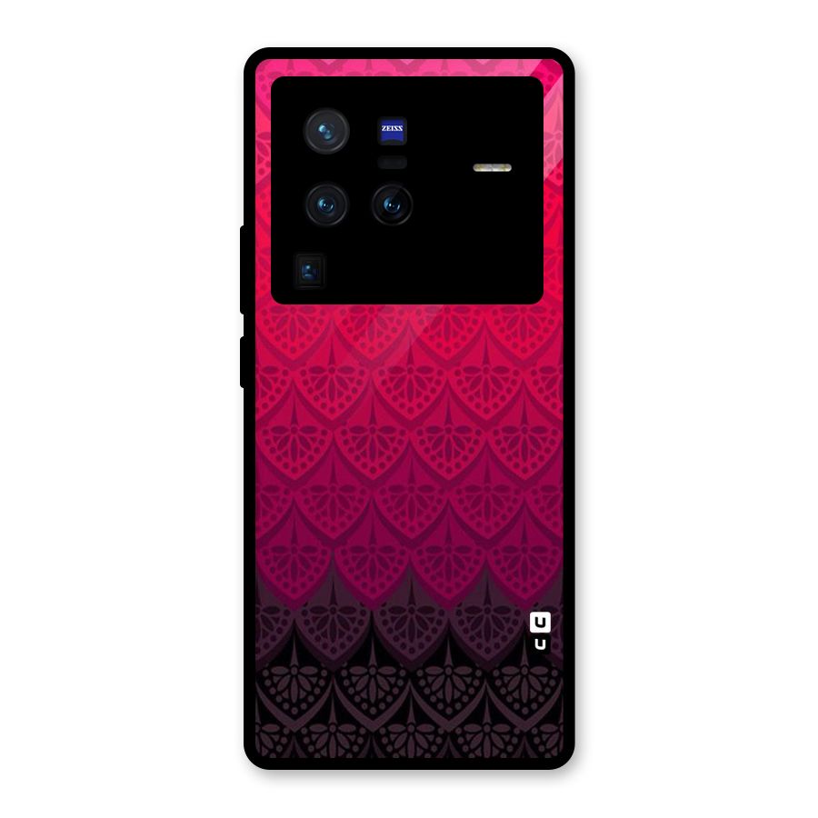 Shades Red Design Glass Back Case for Vivo X80 Pro