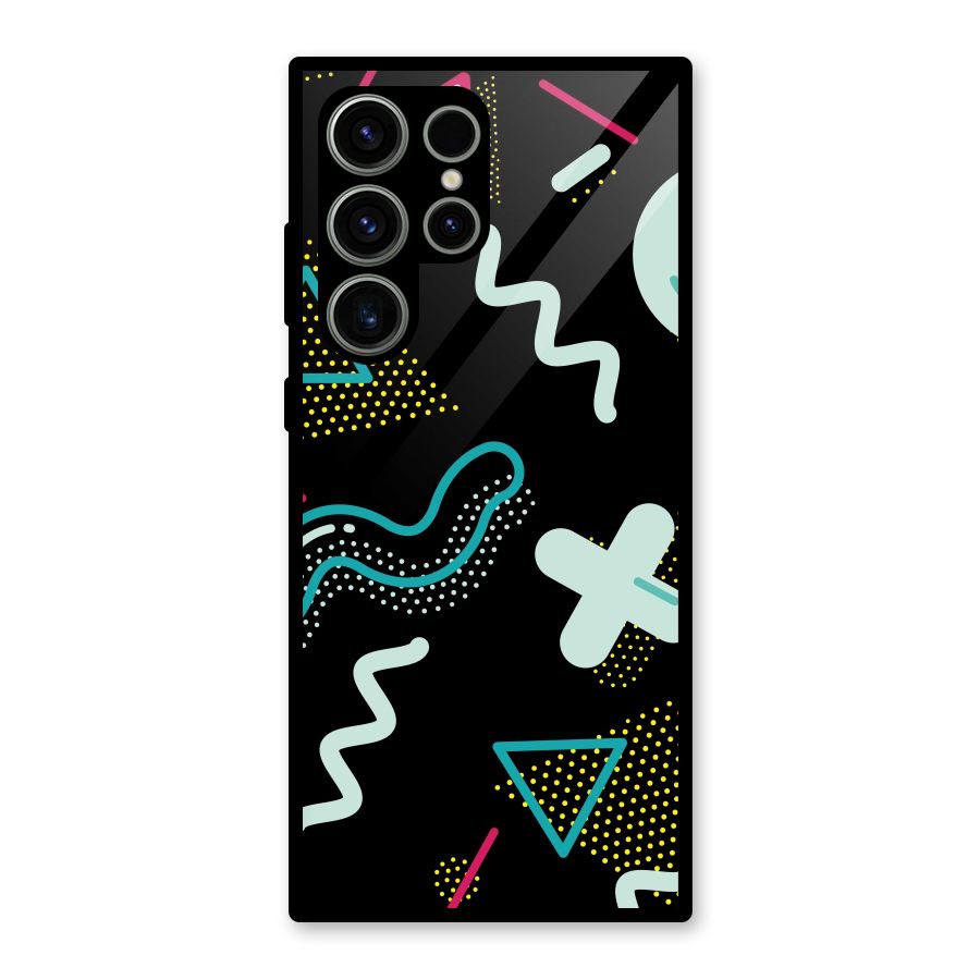 Shapes Pattern Glass Back Case for Galaxy S23 Ultra