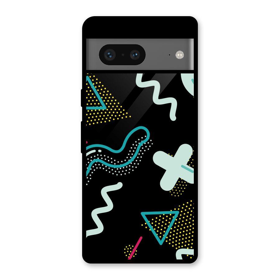 Shapes Pattern Glass Back Case for Google Pixel 7