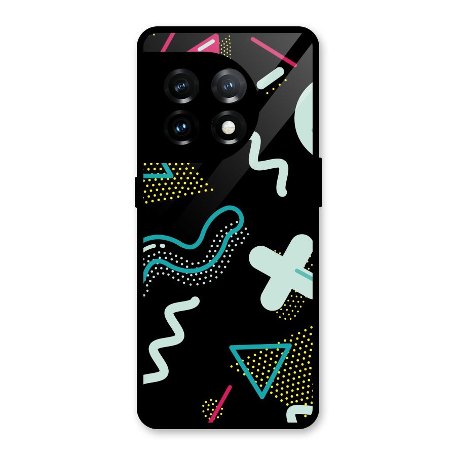 Shapes Pattern Glass Back Case for OnePlus 11
