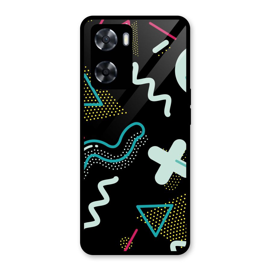 Shapes Pattern Glass Back Case for Oppo A57 2022