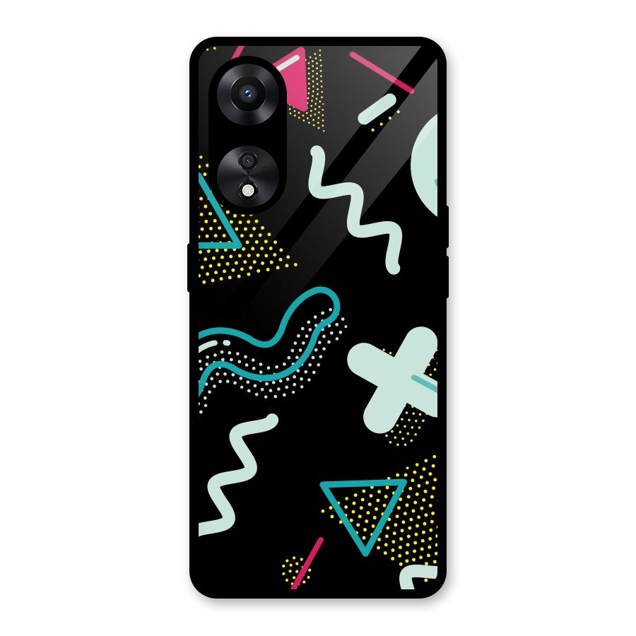 Shapes Pattern Glass Back Case for Oppo A78