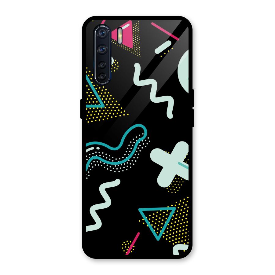 Shapes Pattern Glass Back Case for Oppo F15