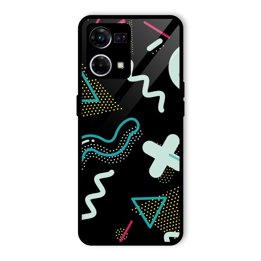Shapes Pattern Glass Back Case for Oppo F21 Pro 5G