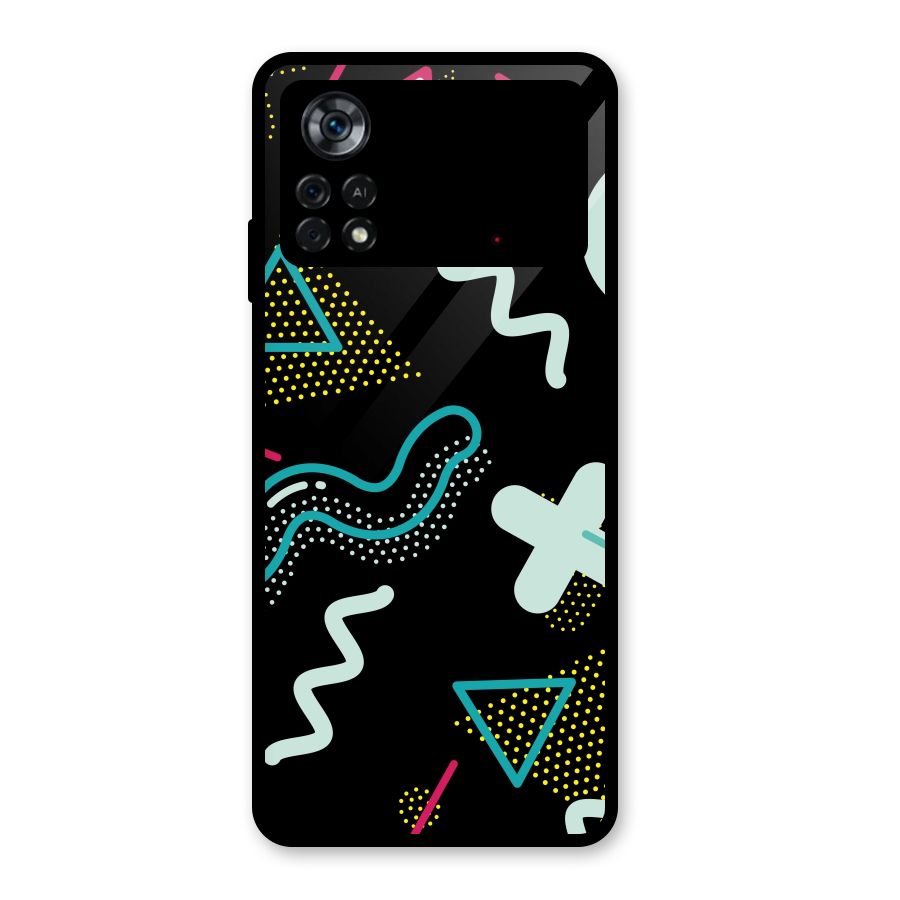 Shapes Pattern Glass Back Case for Poco X4 Pro 5G